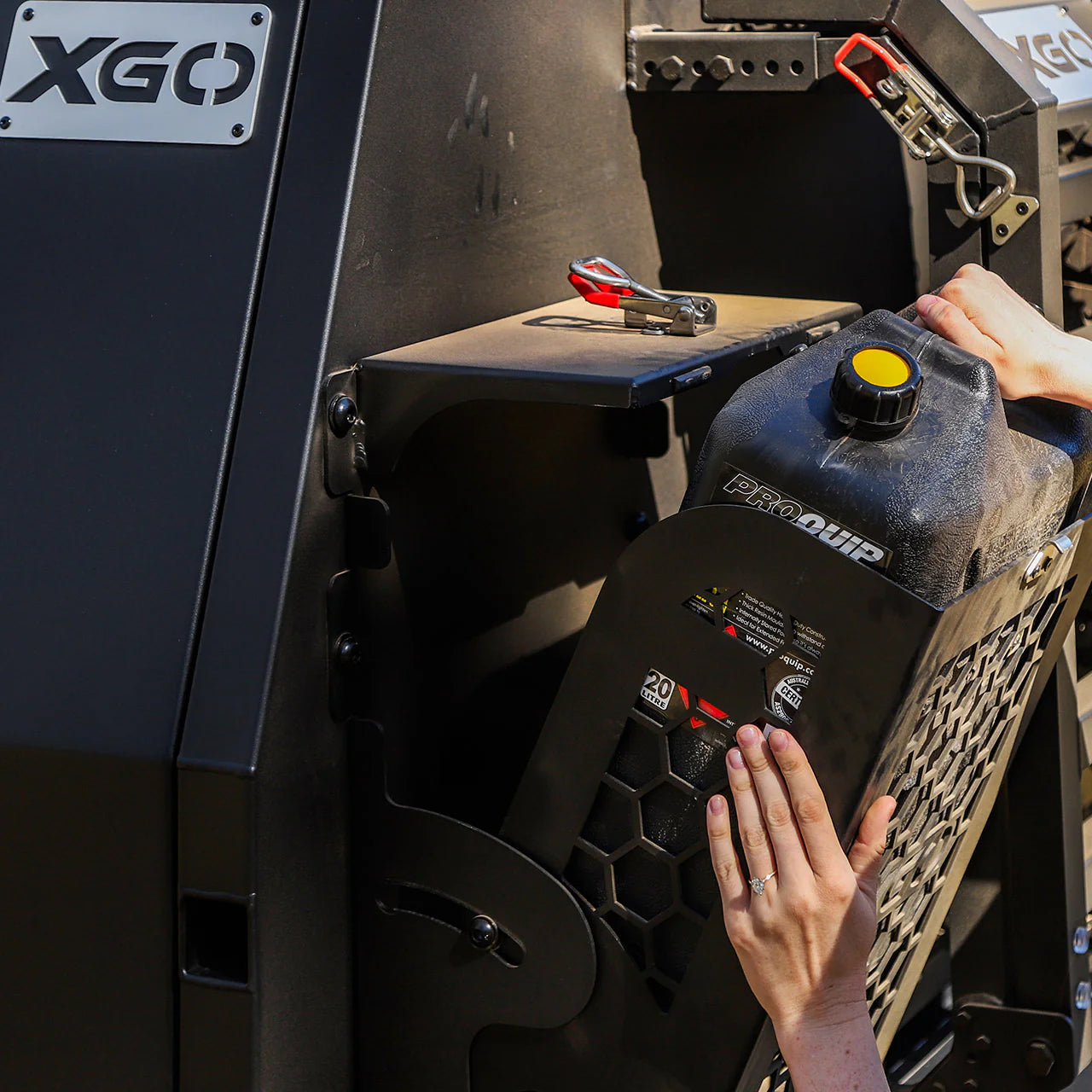 TERALUME XGO™ Aluminium Pivot Jerry Can Holder suit Canopy