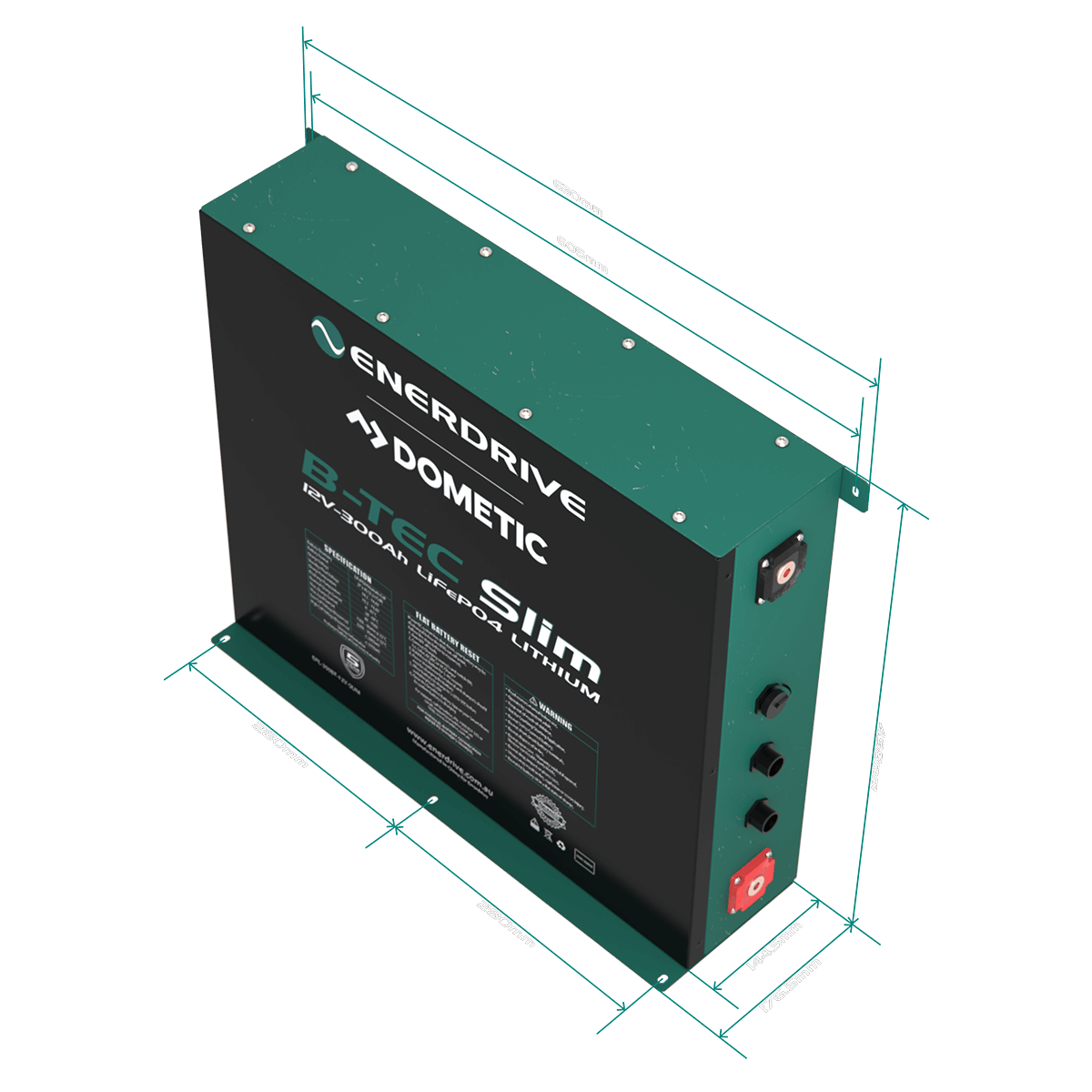ENERDRIVE B-TEC 300AMP / 12V LIFEPO4 BT SLIM