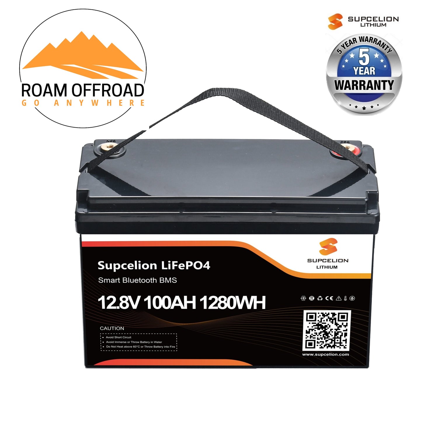 Supcelion 12.8V 100Ah Lithium Battery with Bluetooth