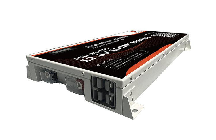Supcelion 12.8V 100Ah Slimline Lithium Battery with Bluetooth and LCD
