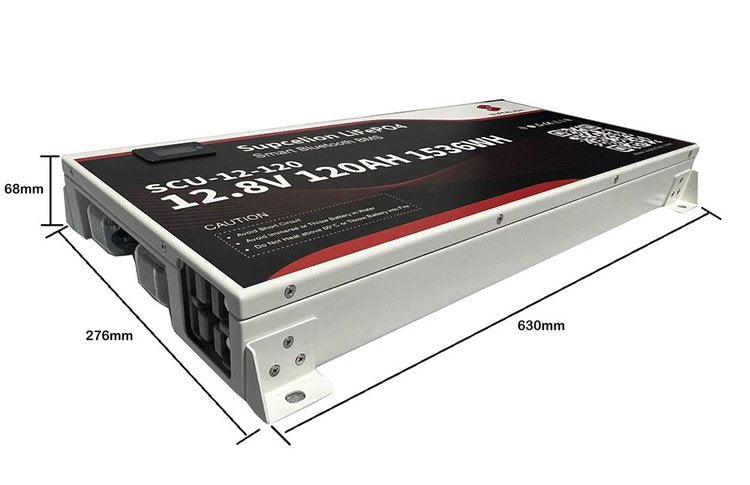 SUPCELION 12.8V 120Ah Slimline Lithium Battery with Bluetooth and LCD