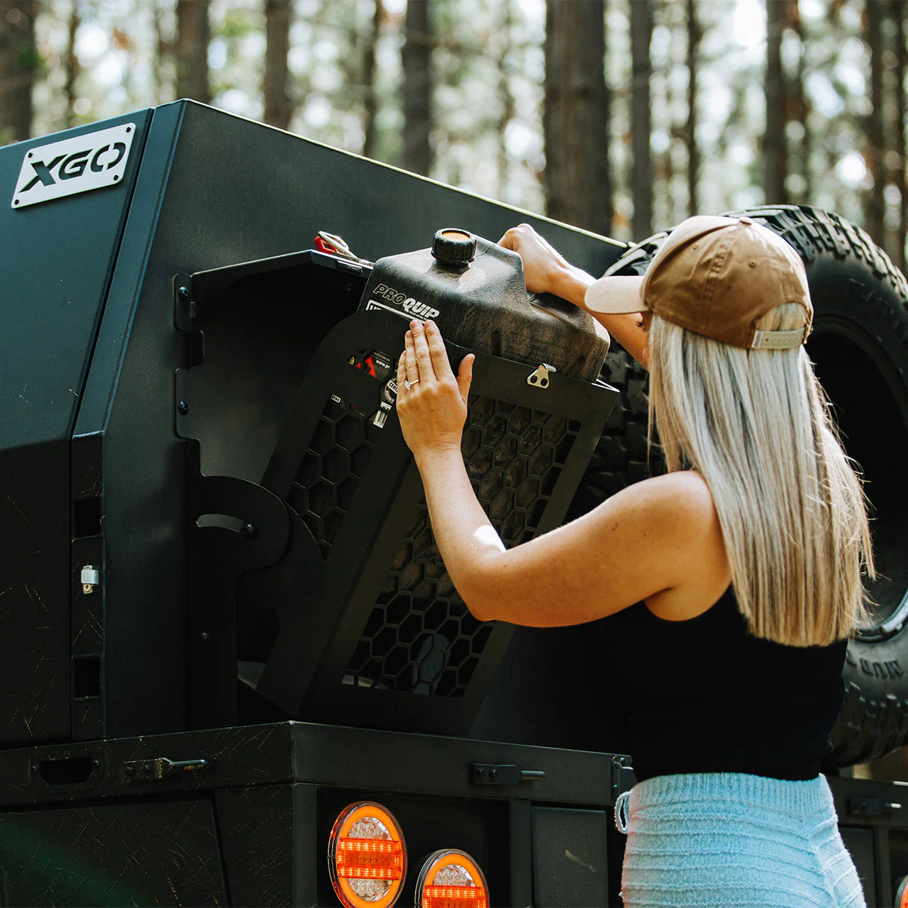 TERALUME XGO™ Aluminium Pivot Jerry Can Holder suit Canopy