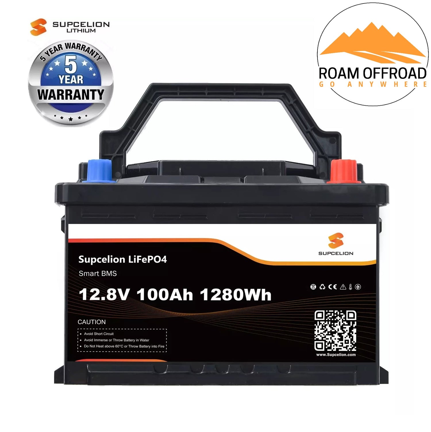Supcelion 12.8V 100Ah Lithium Battery with Bluetooth