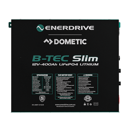 ENERDRIVE B-TEC 12V 400Ah SLIMLINE LITHIUM BATTERY EPL-400BTM-12V