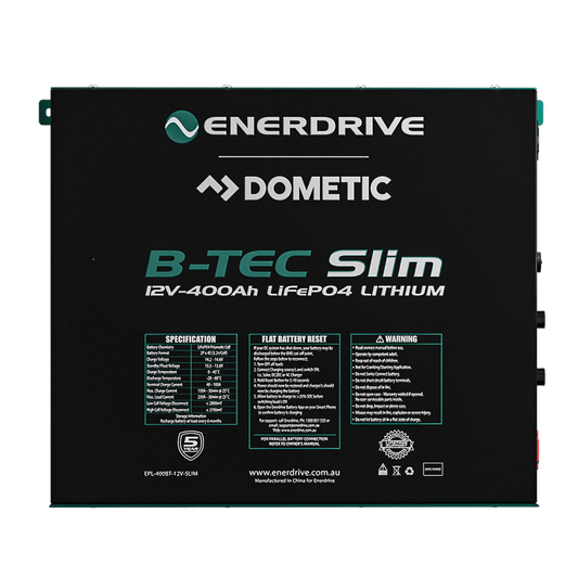 ENERDRIVE B-TEC 12V 400Ah SLIMLINE LITHIUM BATTERY EPL-400BTM-12V