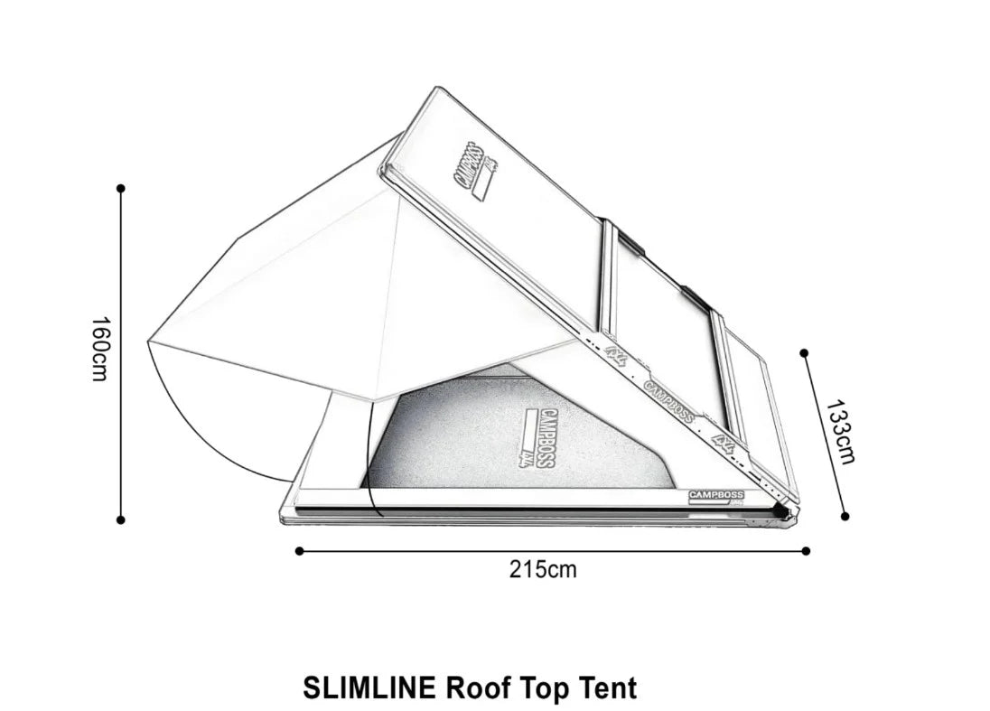 CAMPBOSS SLIMLINE ROOFTOP TENT