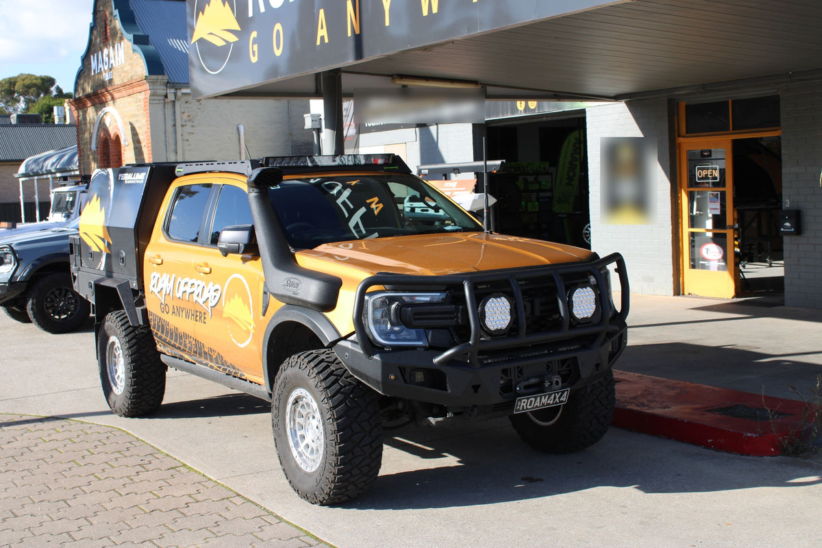 The Roam Offroad ute parked outside the Gawler South workshop